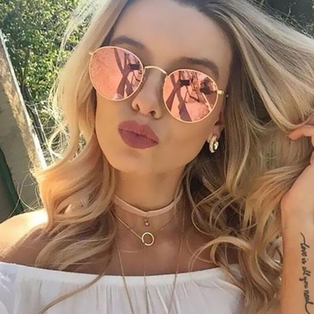 Round Retro Rose Gold sunglasses